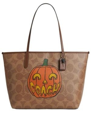 COACH Printed Shoulder Bag - Brown