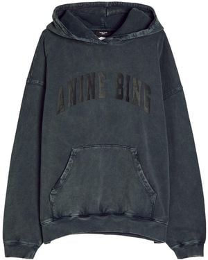Anine Bing Cotton Oversized Sweatshirt - Black