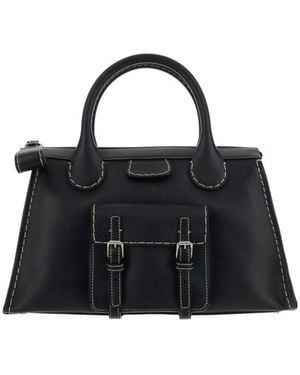 Chloé Logo Shoulder Bag - Black