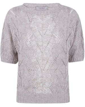 D.exterior Open-Knit Braid Knitted Jumper - Grey