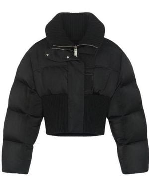 Givenchy Oversize Ribbed-Trim Puffer Jacket - Black