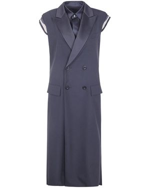 Sacai Suiting Vest Dress - Blue