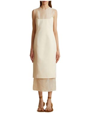 KHAITE Sleeveless Layered Dress - White