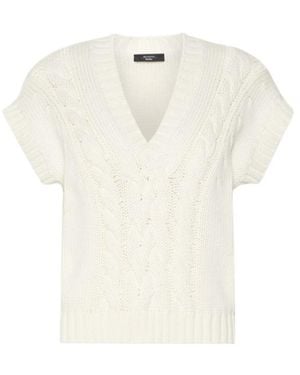 Weekend by Maxmara Wkdpascia V-Neck Knitted Jumper - White