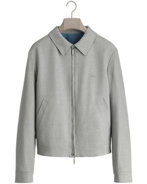 Dior Reversible Zipped Jacket With Book Cover Embroidery - Gray