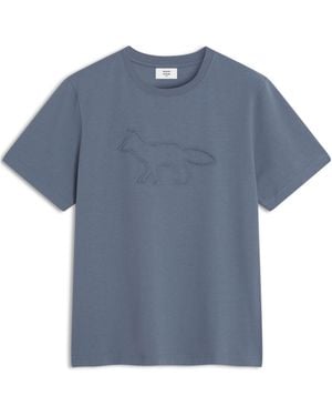 Maison Kitsuné Crafted Profile Fox Comfort Tee - Blue