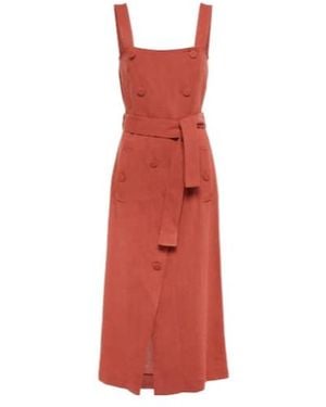 Altuzarra Audrey Linen-Effect Midi Dress - Red