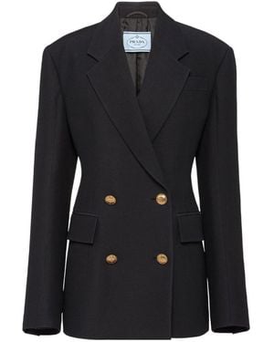 Prada Double-Breasted Blazer - Black