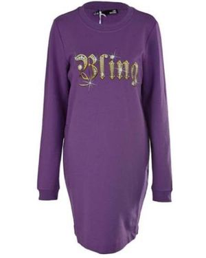 Moschino Round Collar, Long Sleeve, Long Jumper - Purple