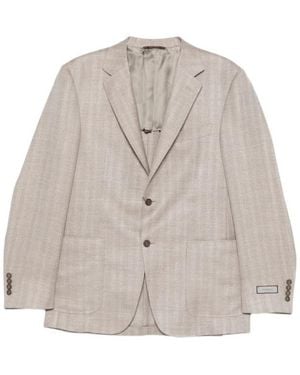 Canali Long-Sleeved Suit Jacket - Natural