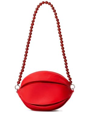 Lemaire Slits Beaded Balloon Shoulder Bag - Red