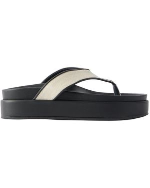 Ancient Greek Sandals Charys2Flatform Rubber-Trimmed Canvas Platform Sandals - Black
