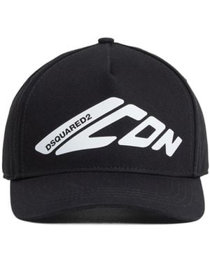 DSquared² Icon Logo Printed Baseball Cap - Black