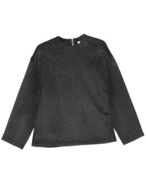 Frankie Shop Crew Neck Long Sleeve Blouse - Black