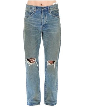 Purple Brand Distressed Straight-Leg Jeans - Blue