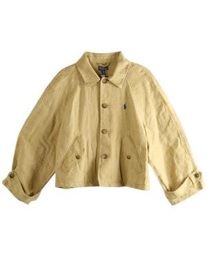 Ralph Lauren Polo Logo-Embroidered Buttoned Jacket - Natural