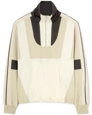 Palm Angels Half-Zipped Track Sweatshirt - Natural