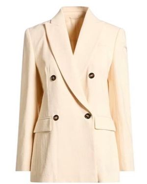 Brunello Cucinelli Minimalist Double-Breasted Blazer - Natural