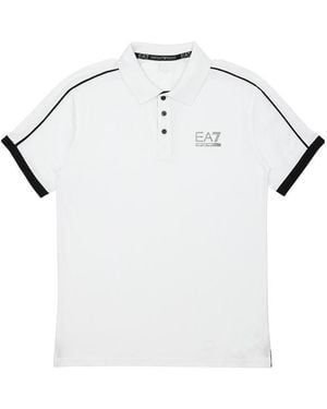 EA7 Logo Lapel Polo Shirt - White