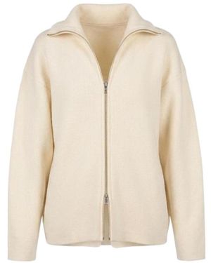 Soft Goat Double-Zip Cardigan - Natural
