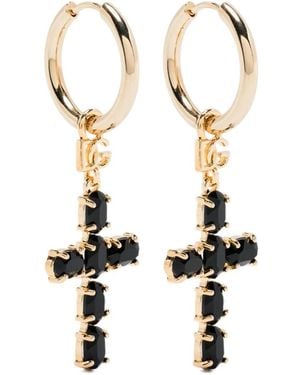 Dolce & Gabbana Cross Pendant Earrings - White