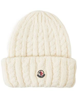 Moncler Simple Knit Beanie - White