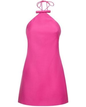 Valentino Crepe Couture Halter Neck Mini Dress - Pink