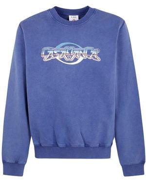 CASABLANCA Logo Crewneck Sweatshirt - Blue