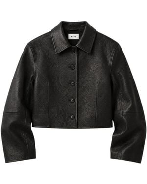 Rohe Cropped Leather Jacket - Black