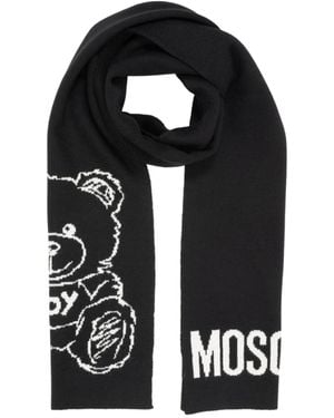 Moschino Teddy Bear Pattern Scarf - Black