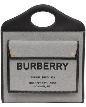 Burberry Medium Pocket Tote Bag - Grey