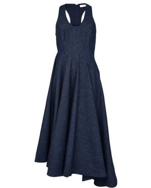 Zimmermann Denim Dress With Plunging Neckline - Blue