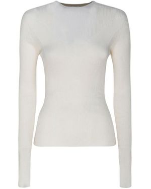 Lanvin Ribbed Crewneck Jumper - White