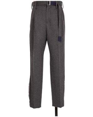 Sacai Logo Casual Trousers - Grey