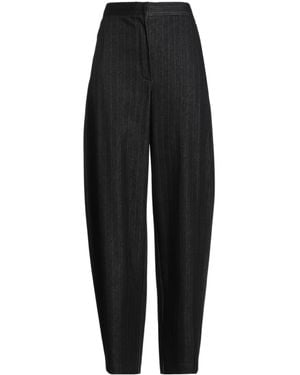 MAX&Co. Loose Striped Trousers - Black