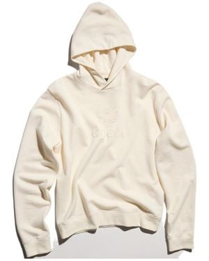 Gucci Cashmere Jersey Sweatshirt With Embroidery - Natural