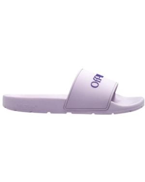 Off-White c/o Virgil Abloh Logo Embossed Slip-On Slides - Purple