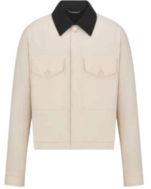 Dior Jacket With Contrasting Spread Collar - White