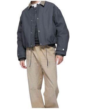 Acne Studios Cinched-Waist Bomber Jacket - Blue