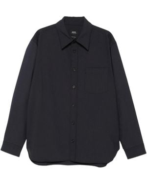 A.P.C. Chest-Pocket Long-Sleeve Shirt - Blue