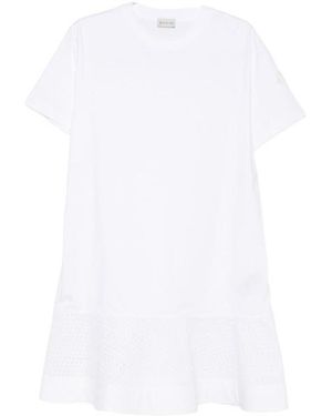 Moncler Broderie Hem T-Shirt Dress - White