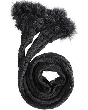 Ann Demeulemeester Ruffled Knitted Scarf - Black