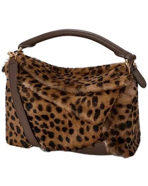 Loewe Leopard Printed Small Puzzle Edge Tote Bag - Brown