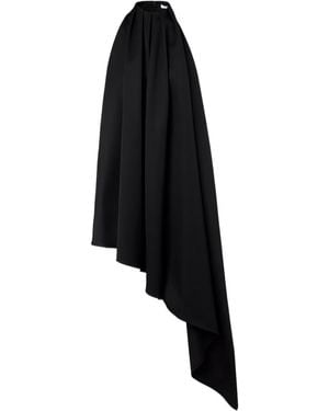 Givenchy Asymmetrical Draped Cocktail Dress - Black