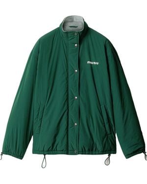 Miu Miu Pongé And Fleece Jacket - Green