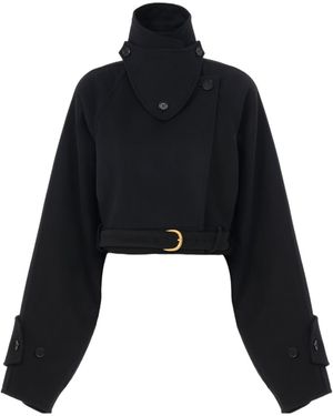 Chloé Chloé Double-Face Cropped Coat - Black