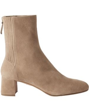 Aquazzura Saint Honore Blocked-Heel Boots - Brown