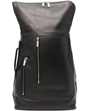 Rick Owens Cargo Zip-Fastening Leather Backpack - Black