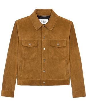 Saint Laurent Suede Twin-Pocket Jacket - Brown