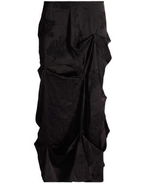 Ganni Solid-Colored Pleated Skirt - Black